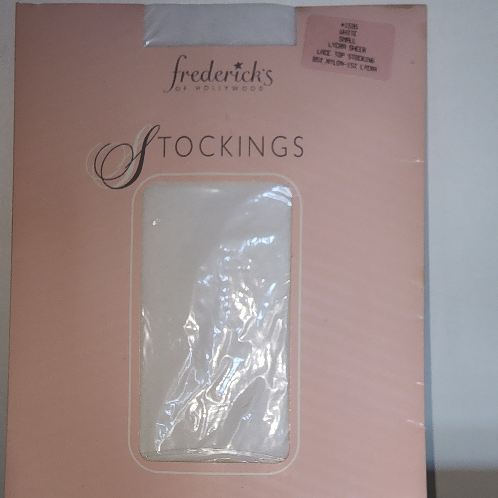 Vintage Frederick's Of Hollywood White Stockings S